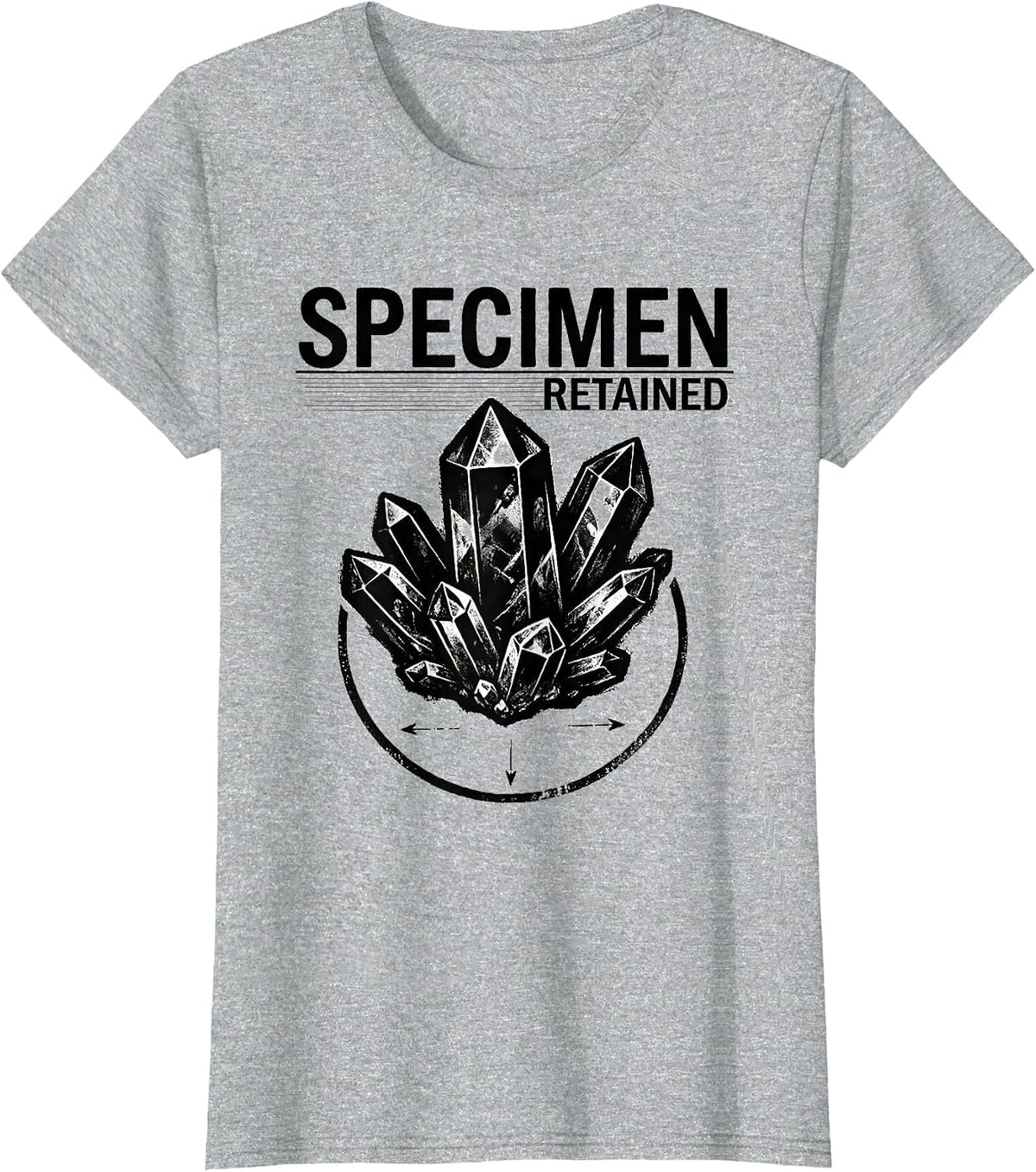 Women's Specimen, Retained Rubber Stamp Geology Rock Collector Humor T-Shirt - Heather Grey