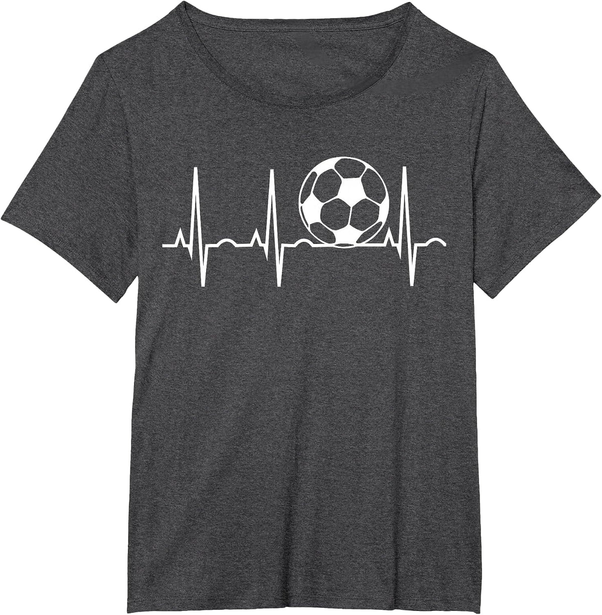 Soccer Heartbeat - Soccer Ball Heartbeat T-Shirt - Dark Heather Grey