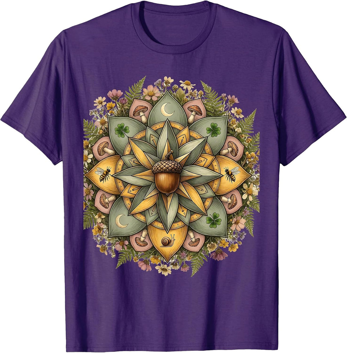 Men's 4th Grade Teacher Geometric Mandala Design T-Shirt - Purple
