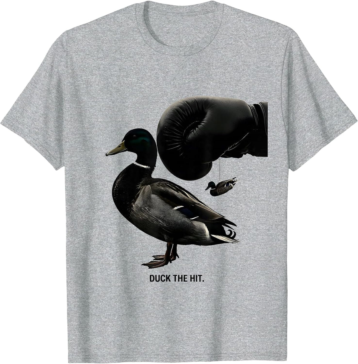 Men's Duck The Hit Funny Mallard Duck Hunter Waterfowl Hunting T-Shirt - Heather Grey