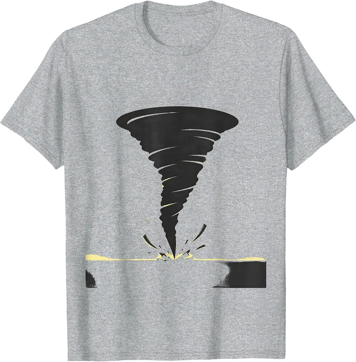 Men's Tornado Touching Down on Open Plains Graphic T-Shirt - Heather Grey
