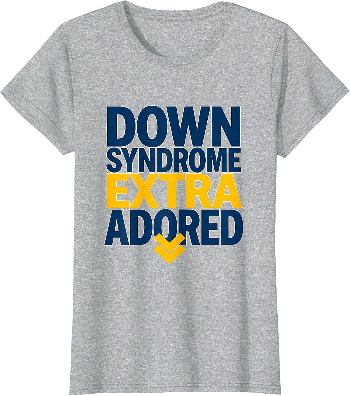 Down Syndrome Extra Adored Supportive Family Awareness T-Shirt - Heather Grey