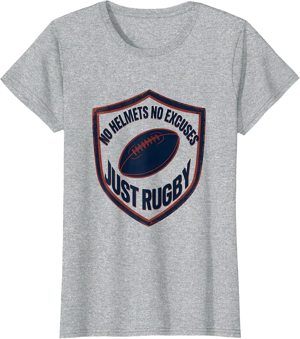 Women's No Helmets No Excuses Just Rugby Funny Rugby Player Gift T-Shirt - Heather Grey