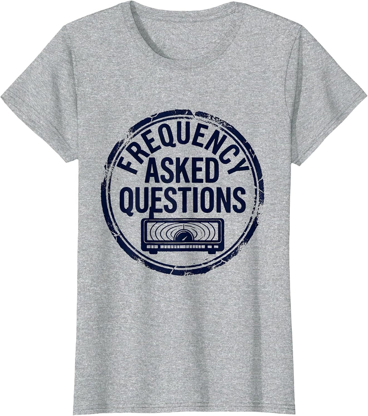 Women's Frequency Asked Questions Funny Ham Radio Operator Hobbyist T-Shirt - Heather Grey