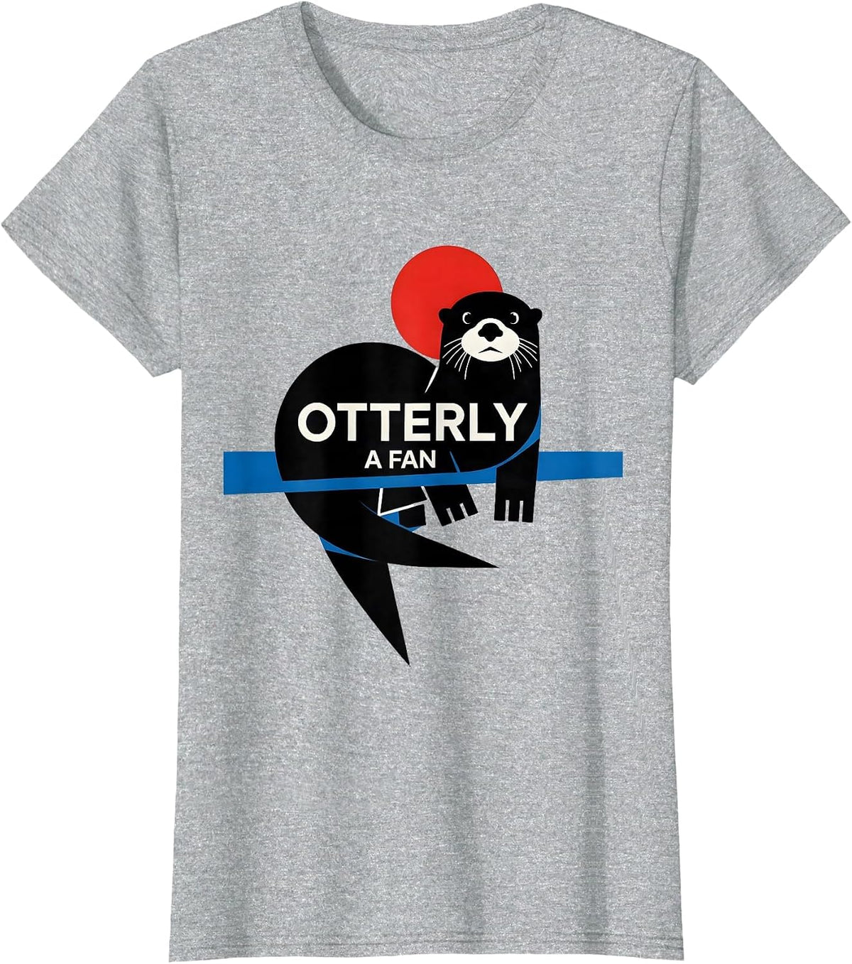 Otterly A Fan Bauhaus Modernist Otter Lover Pun Humor T-Shirt - Heather Grey