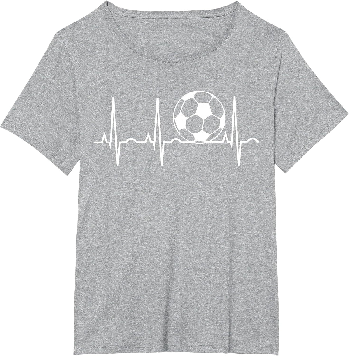Soccer Heartbeat - Soccer Ball Heartbeat T-Shirt - Heather Grey