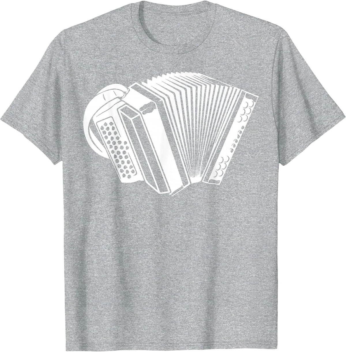 Graphic Accordion Instrument Men Women Hobby Learn Musician T-Shirt - Heather Grey