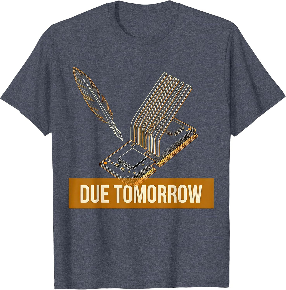 Due Tomorrow Social Studies Teacher Technical Diagram T-Shirt - Heather Blue