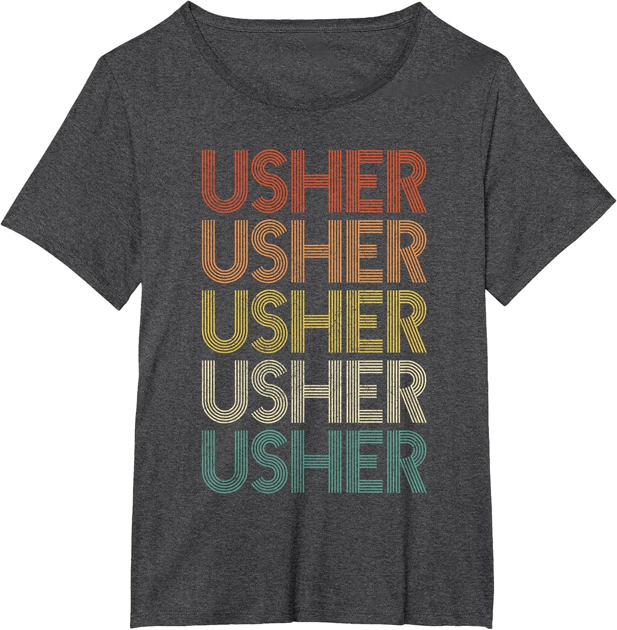 Usher Vintage Retro T-Shirt - Dark Heather Grey