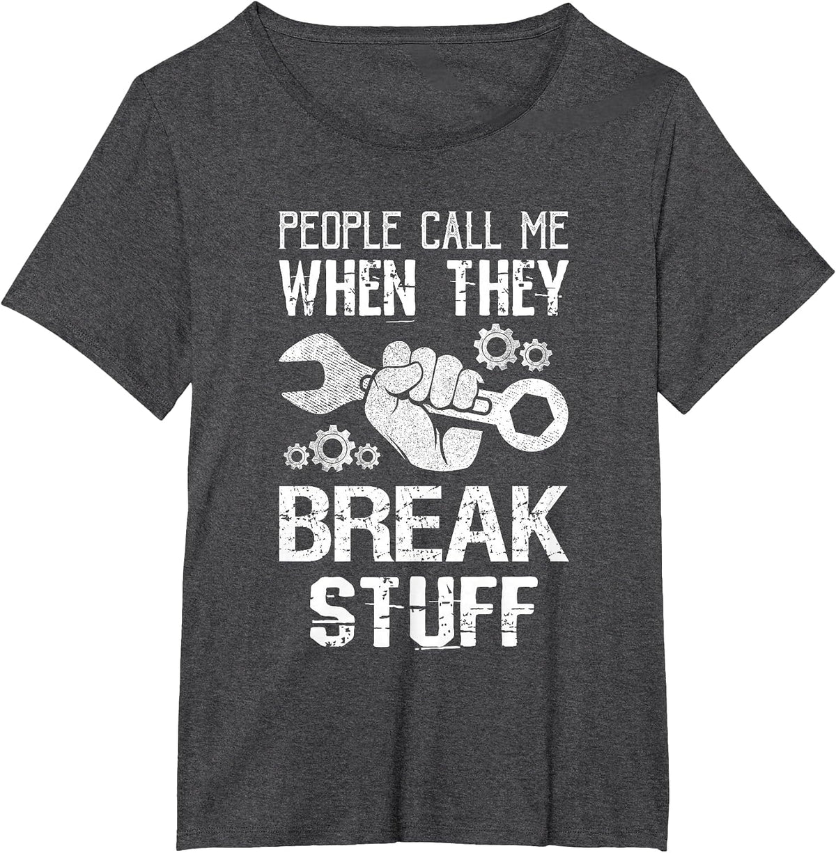 Mechanic Work Wrenching Repairman Costume Engine Mechanic T-Shirt - Dark Heather Grey