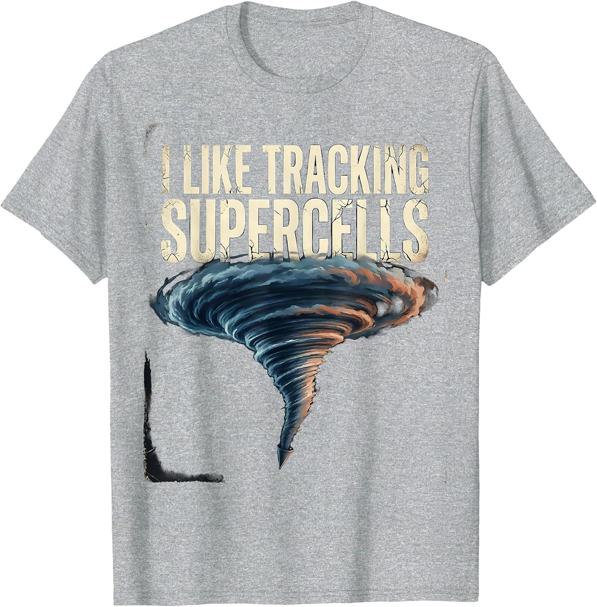 Men's I Like Tracking Supercells Distressed Meteorology Enthusiast T-Shirt - Heather Grey