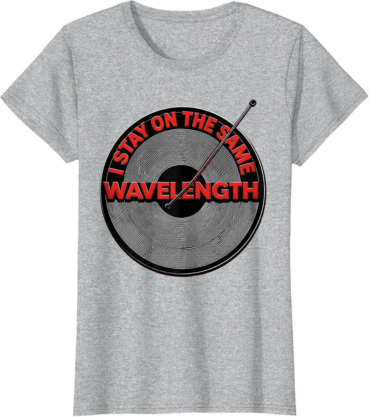 I Stay On The Same Wavelength Op Art Moire Ham Radio T-Shirt - Heather Grey