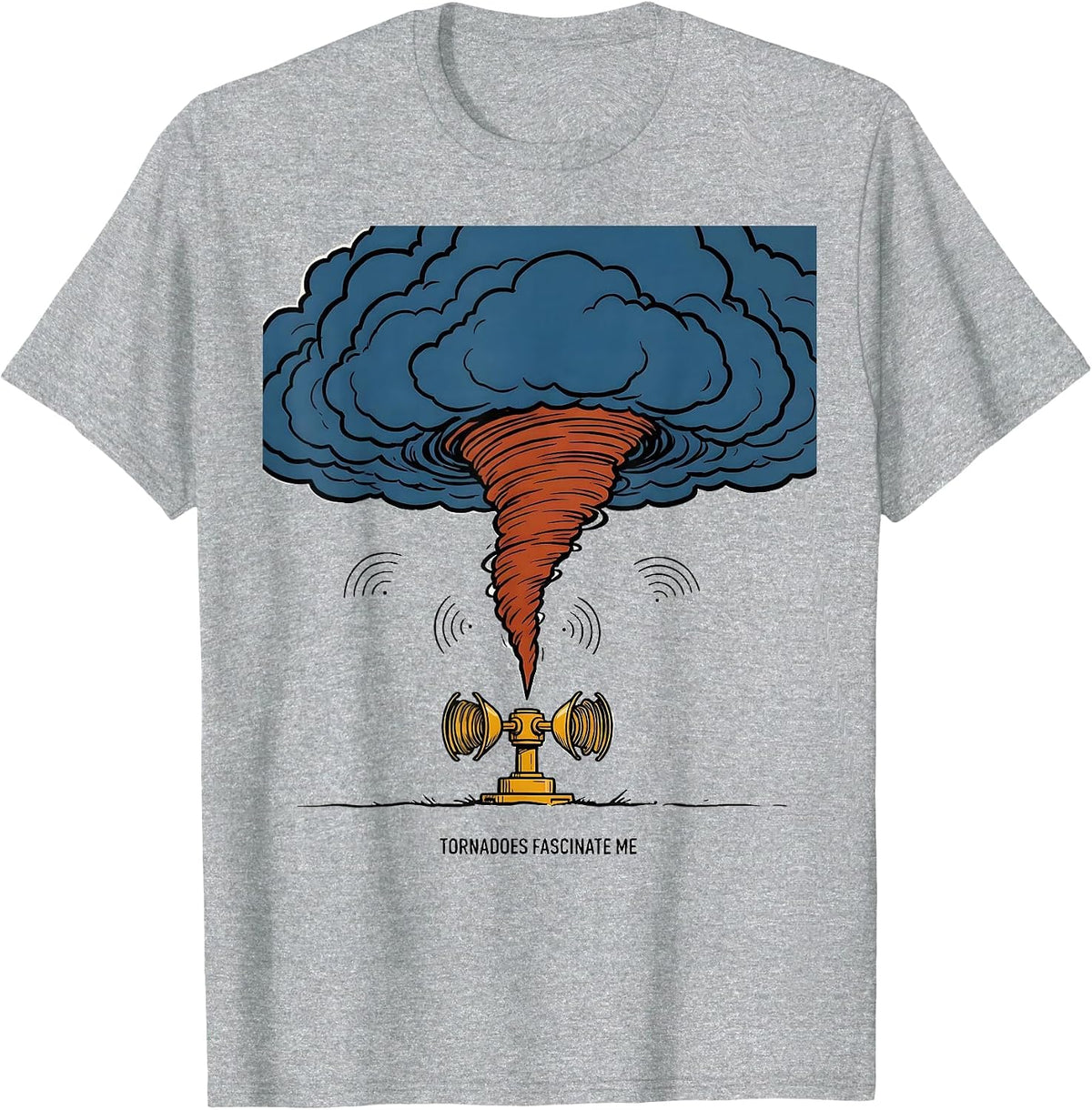 Men's Tornadoes Fascinate Me Funny Storm Chaser Meteorology Humor T-Shirt - Heather Grey