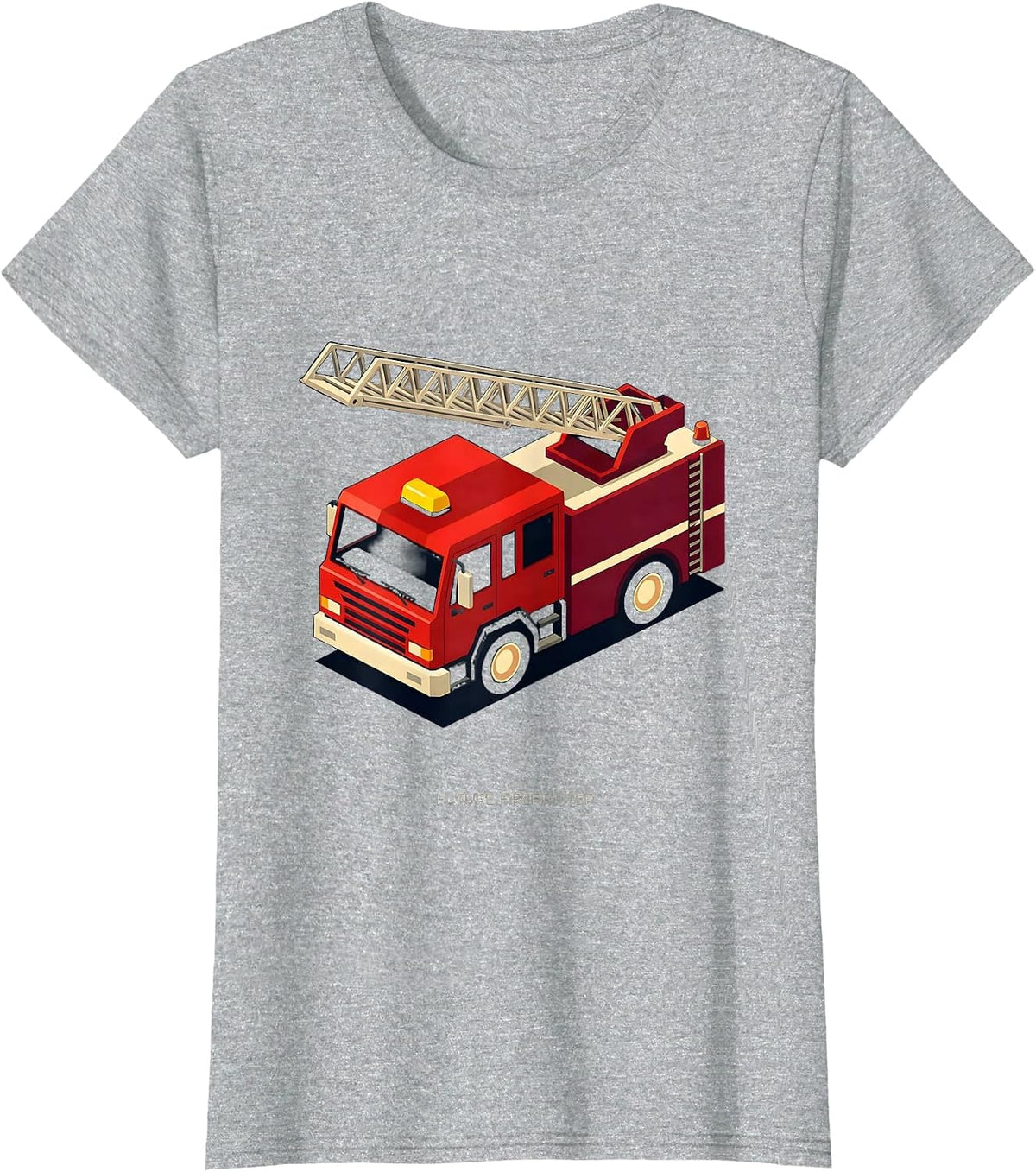 Future Firefighter Isometric Vector Fire Truck Kids Toddler T-Shirt - Heather Grey