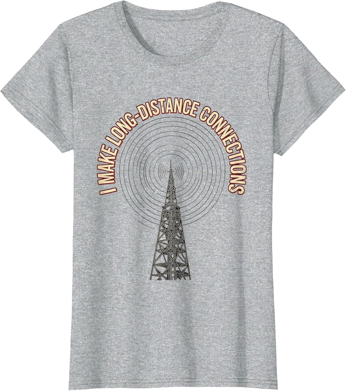 I Make Long-Distance Connections Vintage Ham Radio Operator T-Shirt - Heather Grey