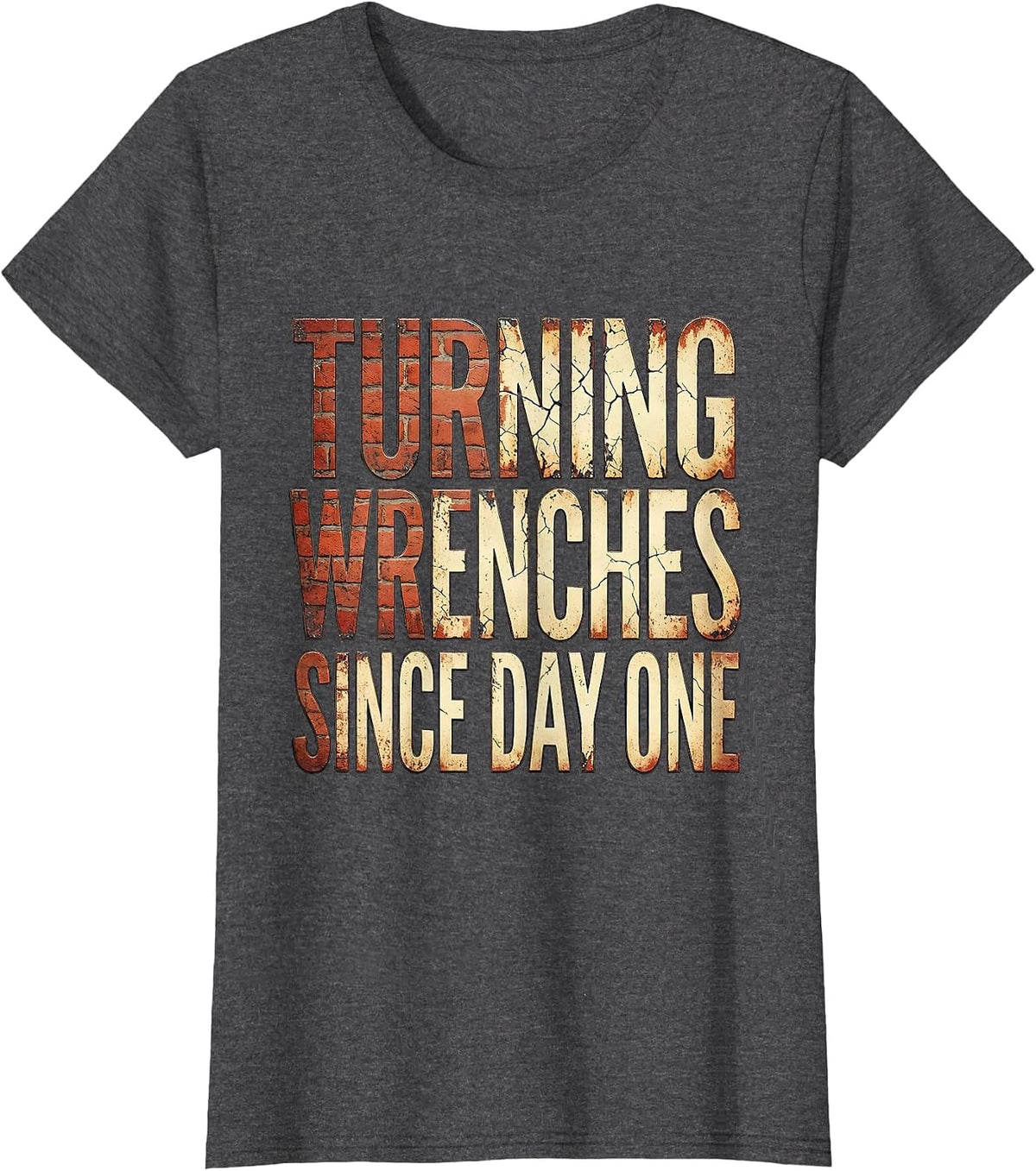 Women's Turning Wrenches Since Day One Mechanic Design T-Shirt - Dark Heather Grey