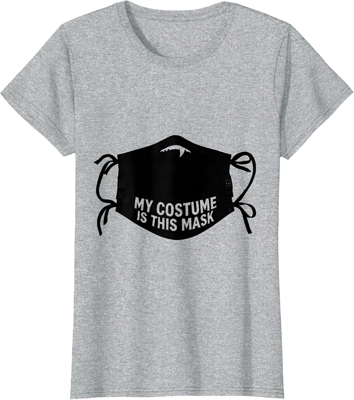 Women's My Costume Is This Mask Spooky Halloween Underscrub Nurse T-Shirt - Heather Grey