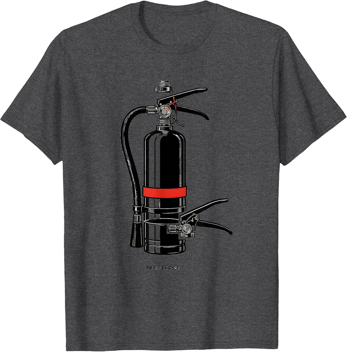 Fire Service Exploded View Technical Firefighter Humor Gift T-Shirt - Dark Heather Grey