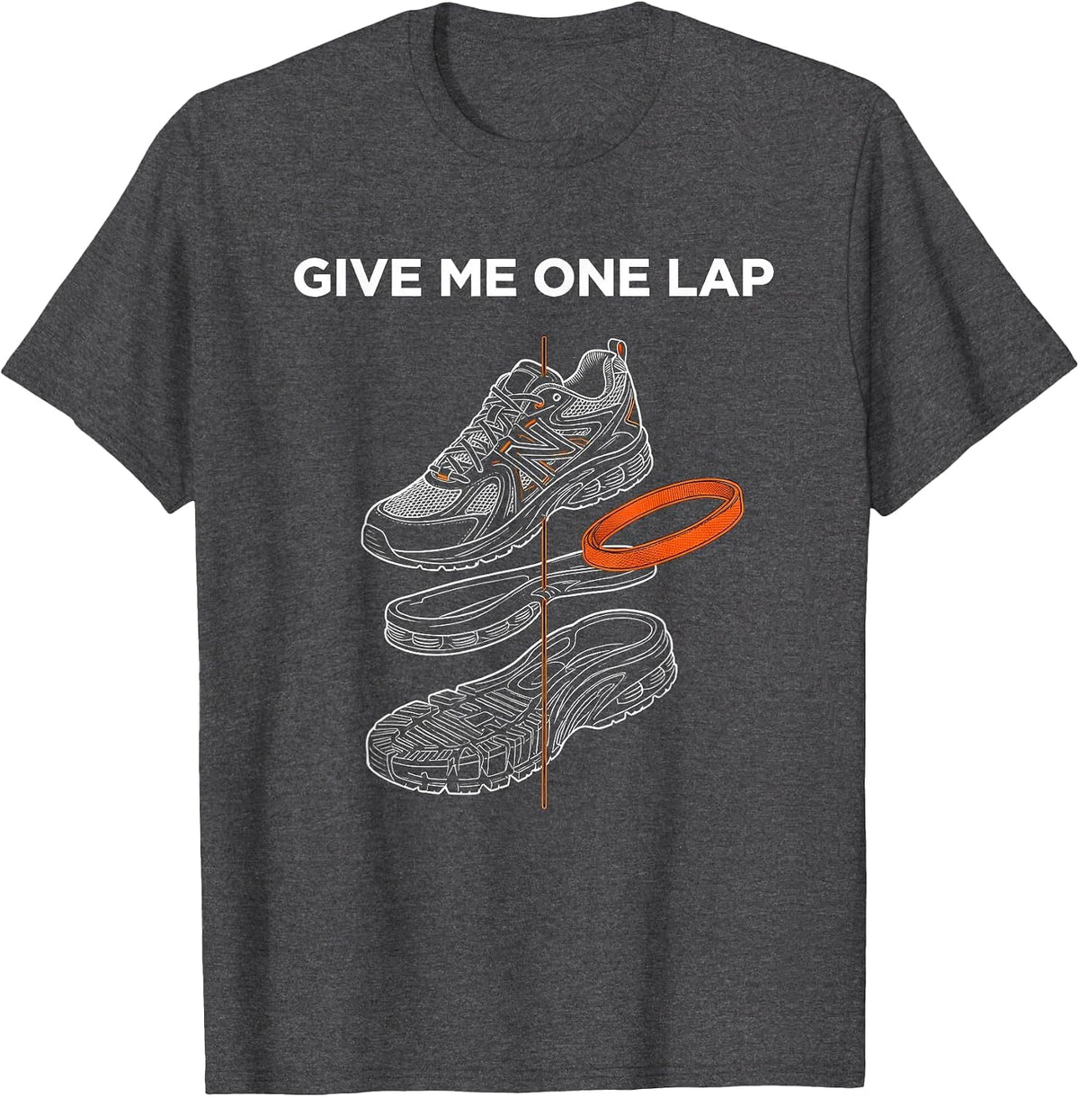 Give Me One Lap PE Teacher Back To School Humor T-Shirt - Dark Heather Grey