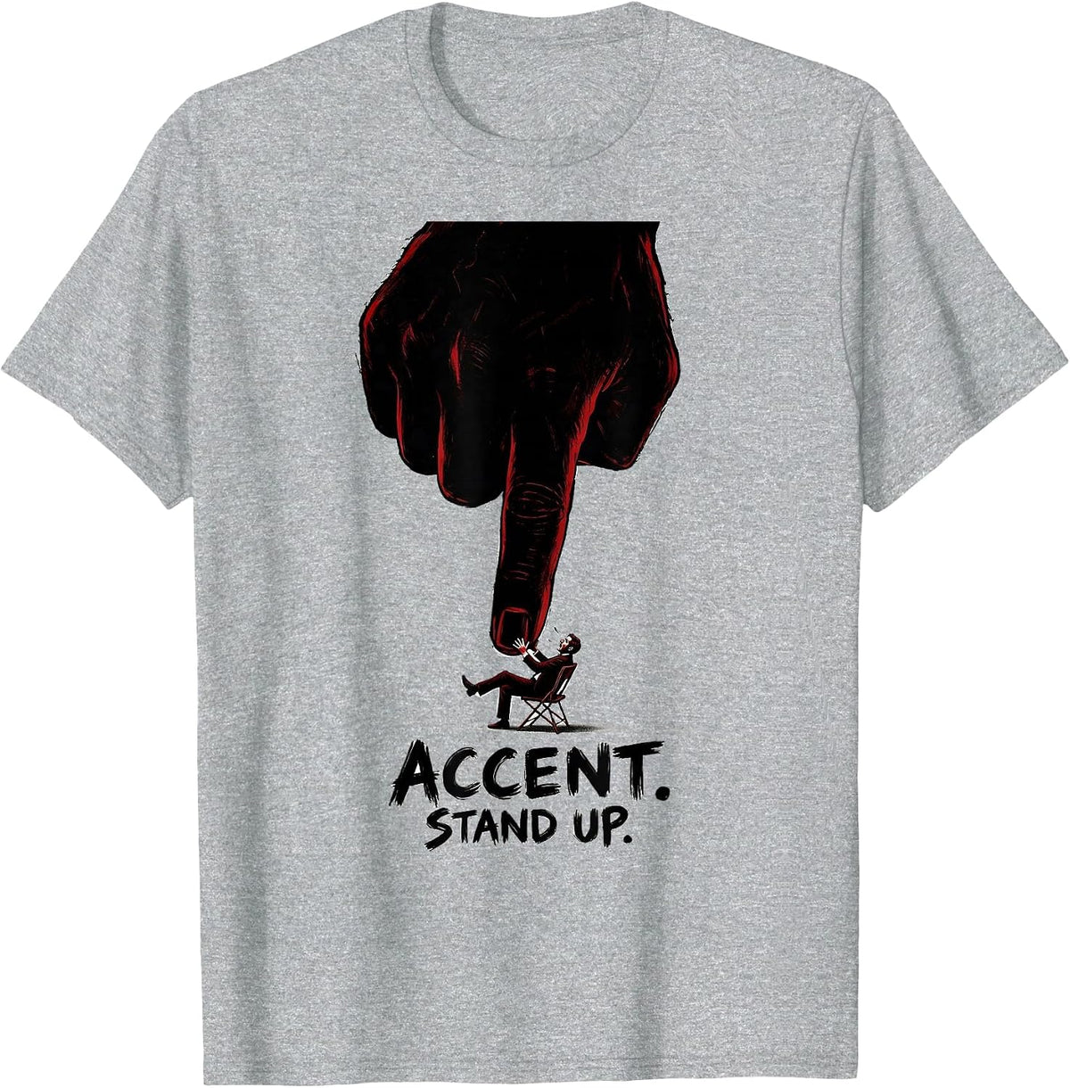 Men's Accent Stand Up Funny Musician Band Member Music Teacher T-Shirt - Heather Grey