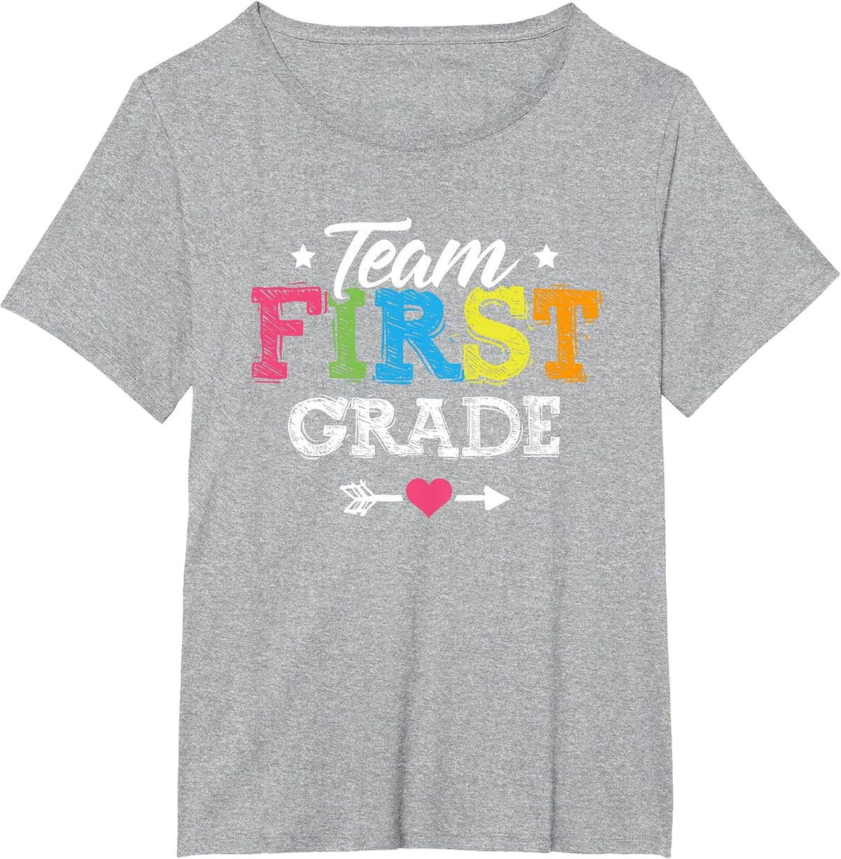 Team First Grade Shirt Teacher Student Kids Back to School T-Shirt - Heather Grey
