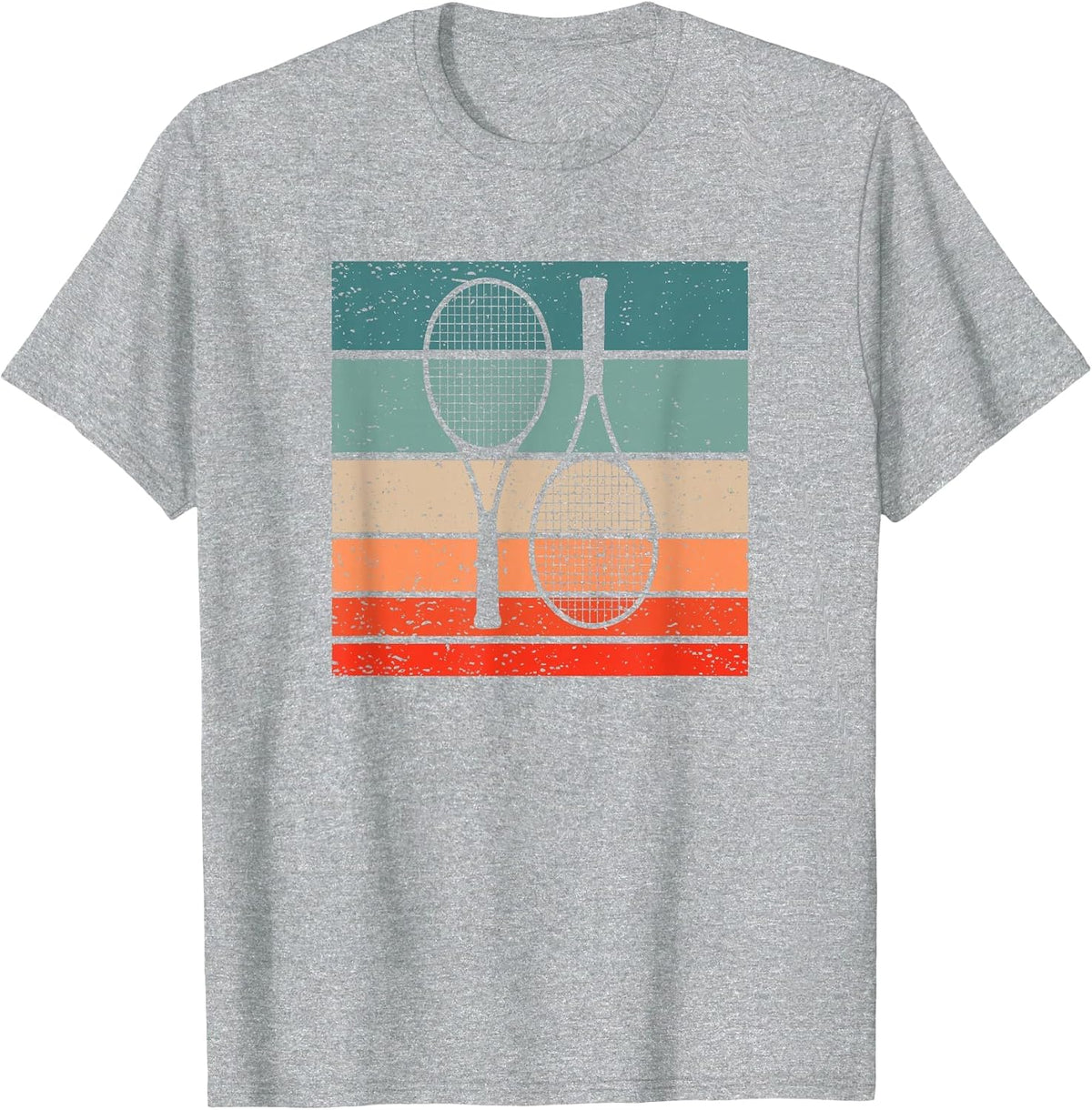 Vintage Tennis Racket Retro Tennis Player Graphic Men T-Shirt - Heather Grey