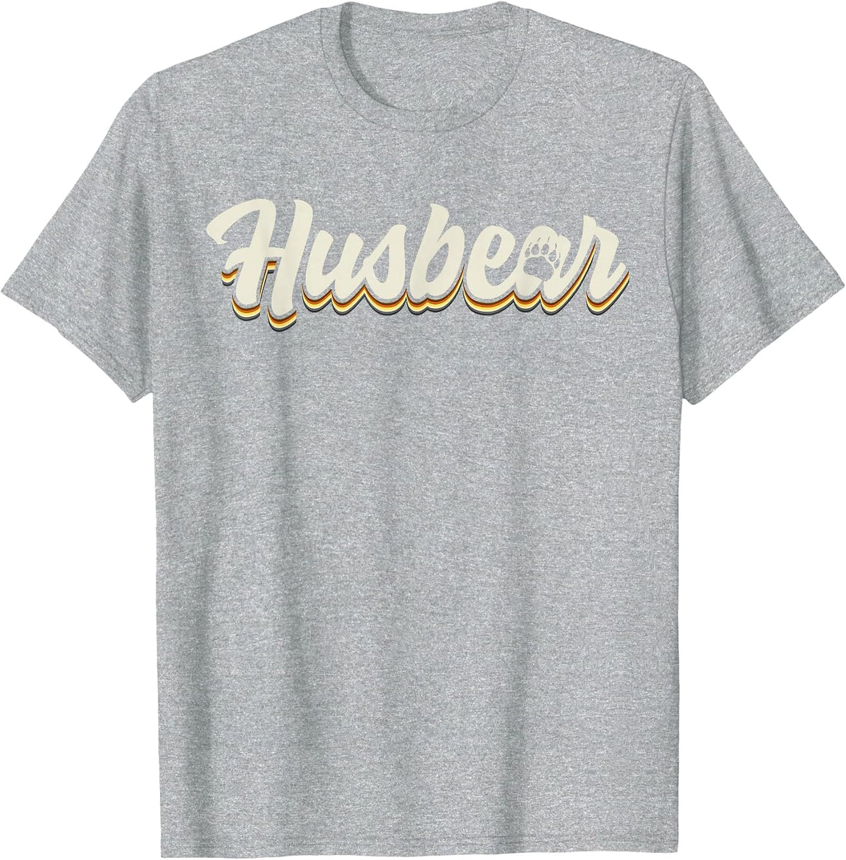 Gay Husbear Bears Gay Pride Retro Vintage Look T-Shirt - Heather Grey