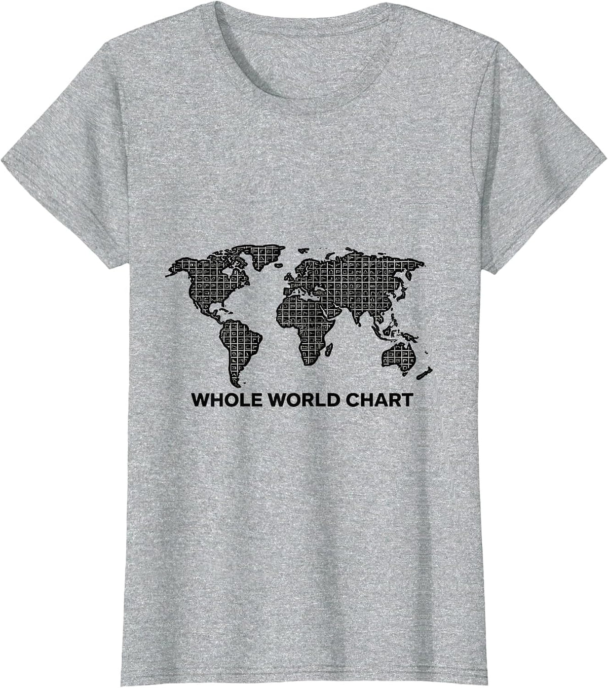 Whole World Chart Compact Country Flag Grid T-Shirt - Heather Grey