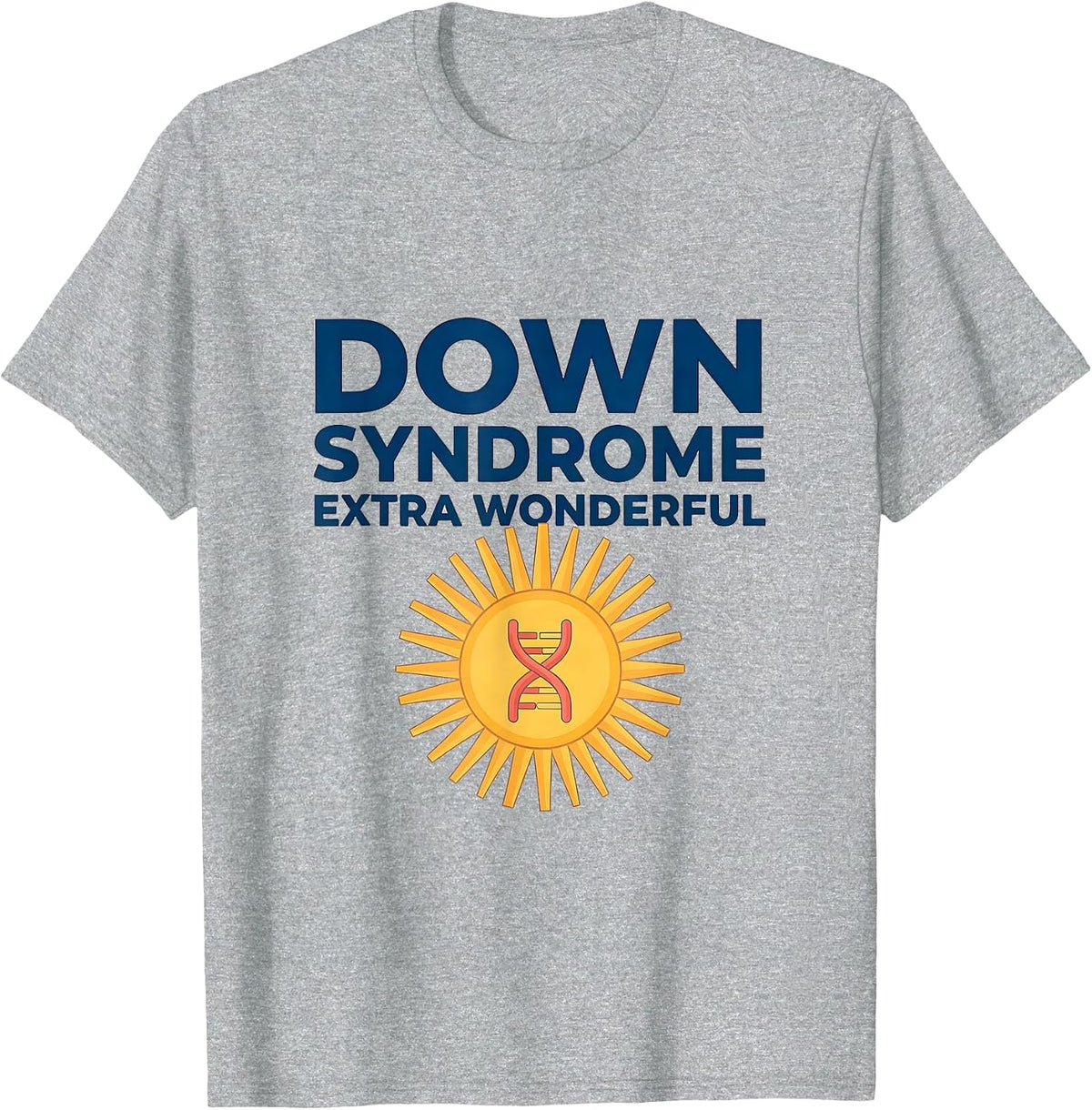 Men's Down Syndrome Extra Wonderful Family Support Awareness T-Shirt - Heather Grey