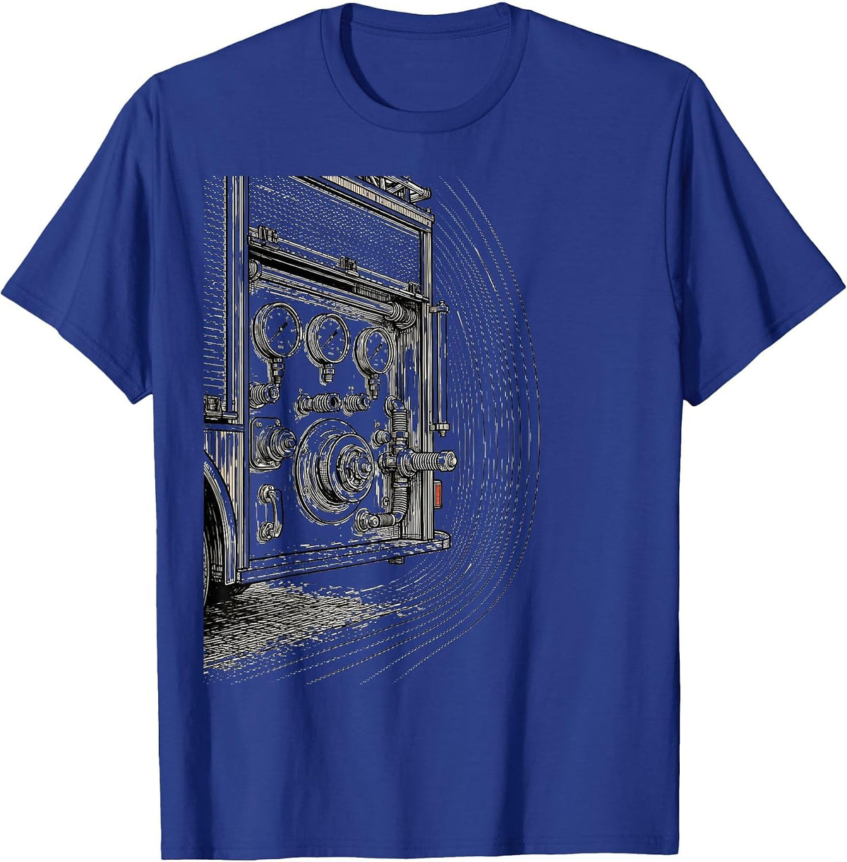 Fire Truck Pump Panel Funny Firefighter Humor T-Shirt - Royal Blue