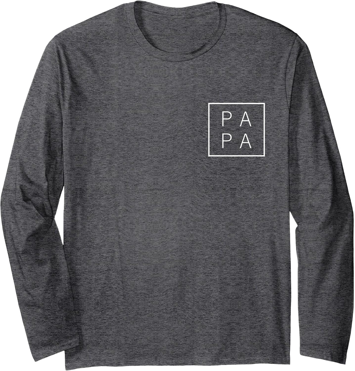 Pa Pa Cool Funny Fathers Day Design for Men Dad Papa Long Sleeve T-Shirt - Adult Unisex Dark Heather Grey