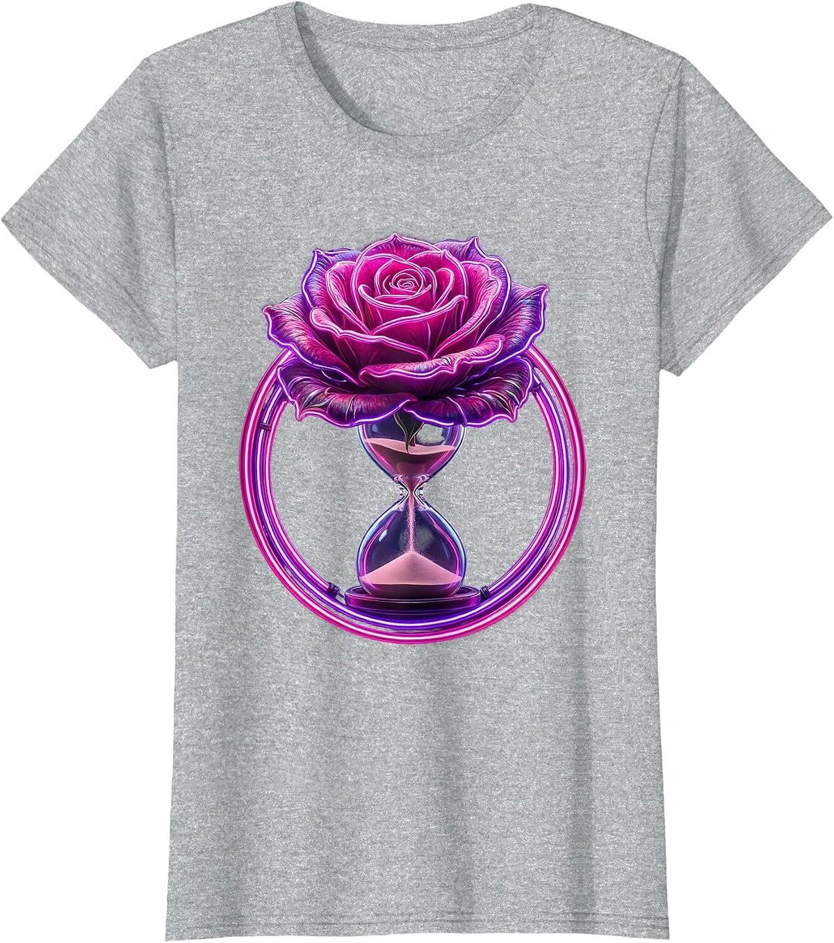 Women's 21st Birthday Blooming Rose Hourglass Design T-Shirt - Heather Grey