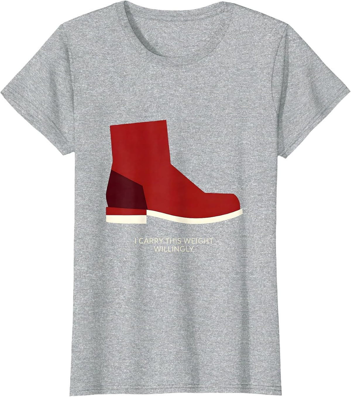 Women's I Carry This Weight Willingly Funny Firefighter Occupation T-Shirt - Heather Grey