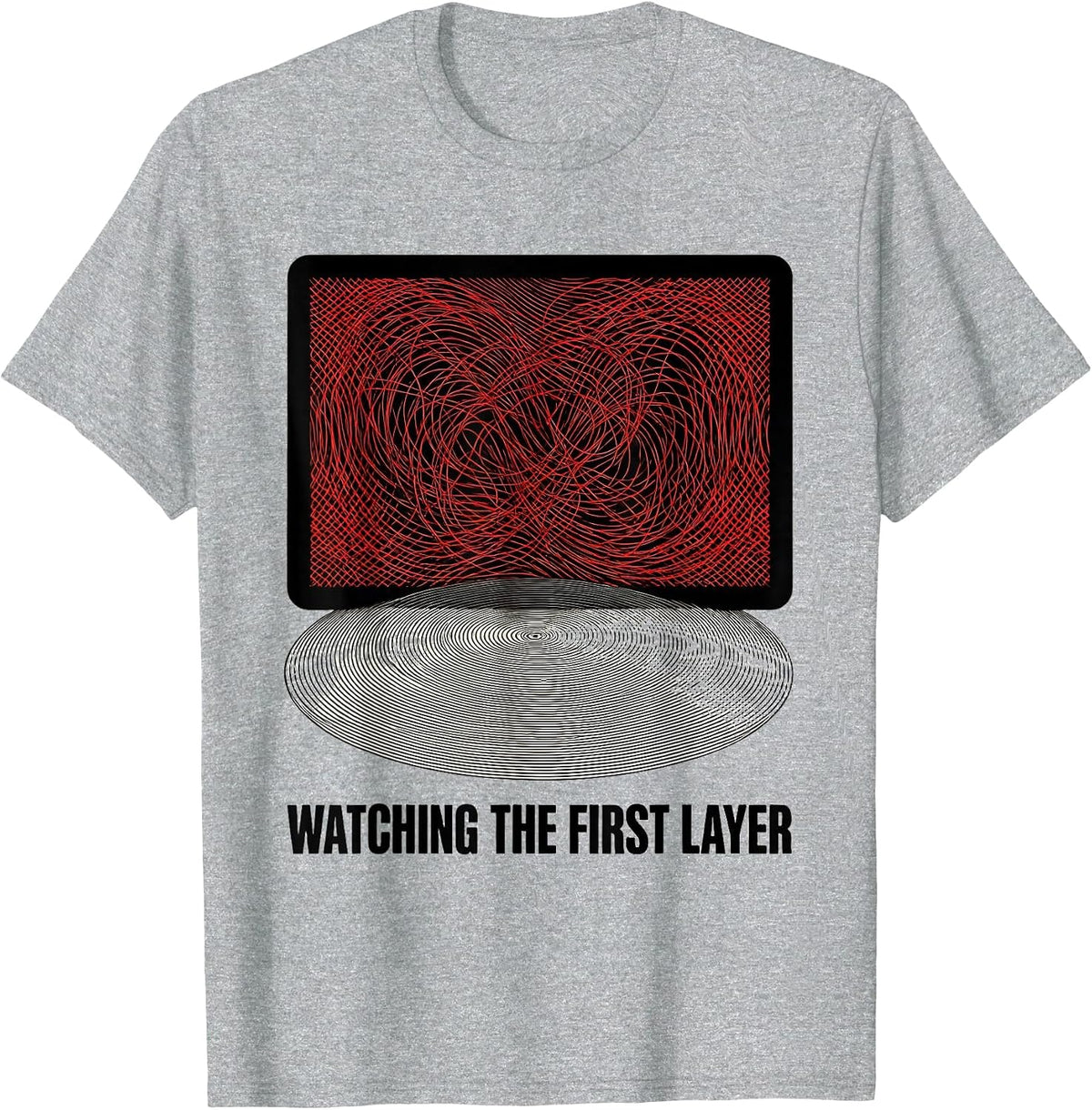 Men's Watching The First Layer Funny 3D Printer Hobbyist Maker T-Shirt - Heather Grey