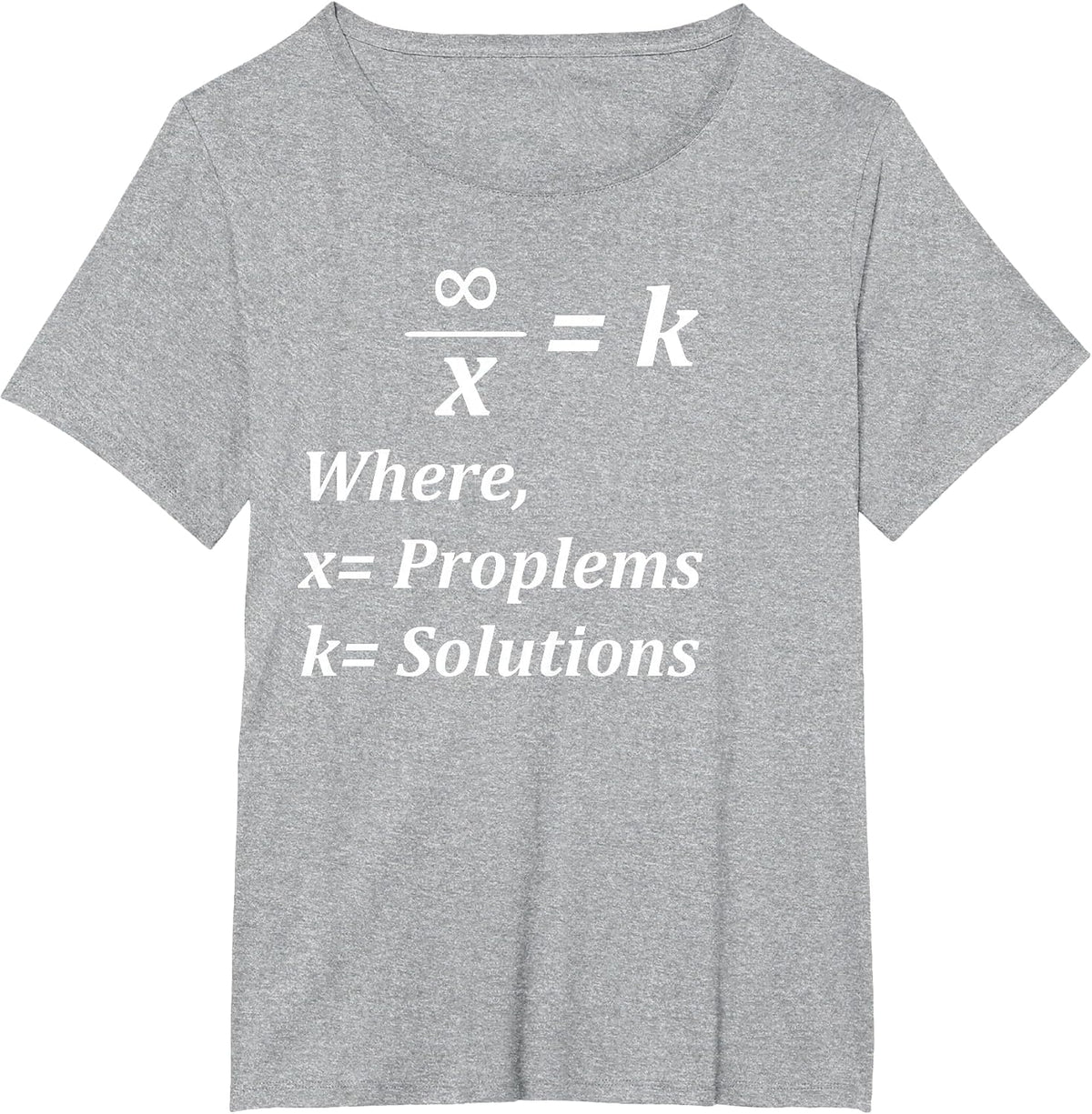 Funny Math Formula Motivational Design T-Shirt - Heather Grey