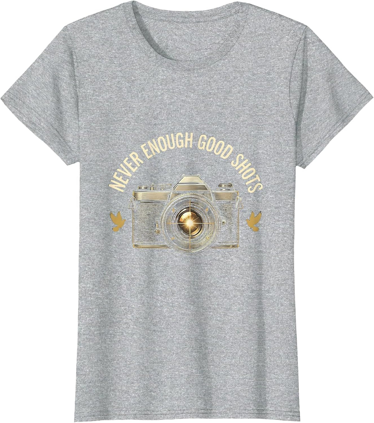 Never Enough Good Shots Photography Design T-Shirt - Heather Grey