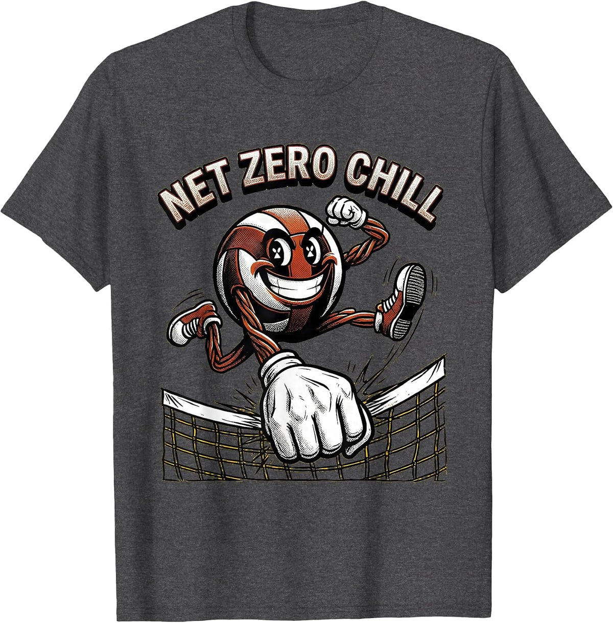 Men's Net Zero Chill Volleyball Graphic Design T-Shirt - Dark Heather Grey