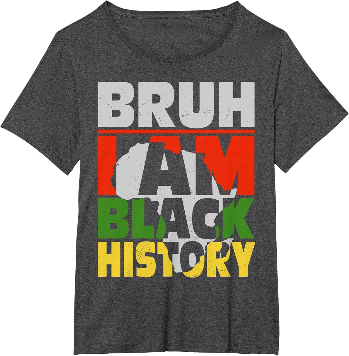Bruh I Am Black History Month Men Teens Boys African Pride T-Shirt - Dark Heather Grey