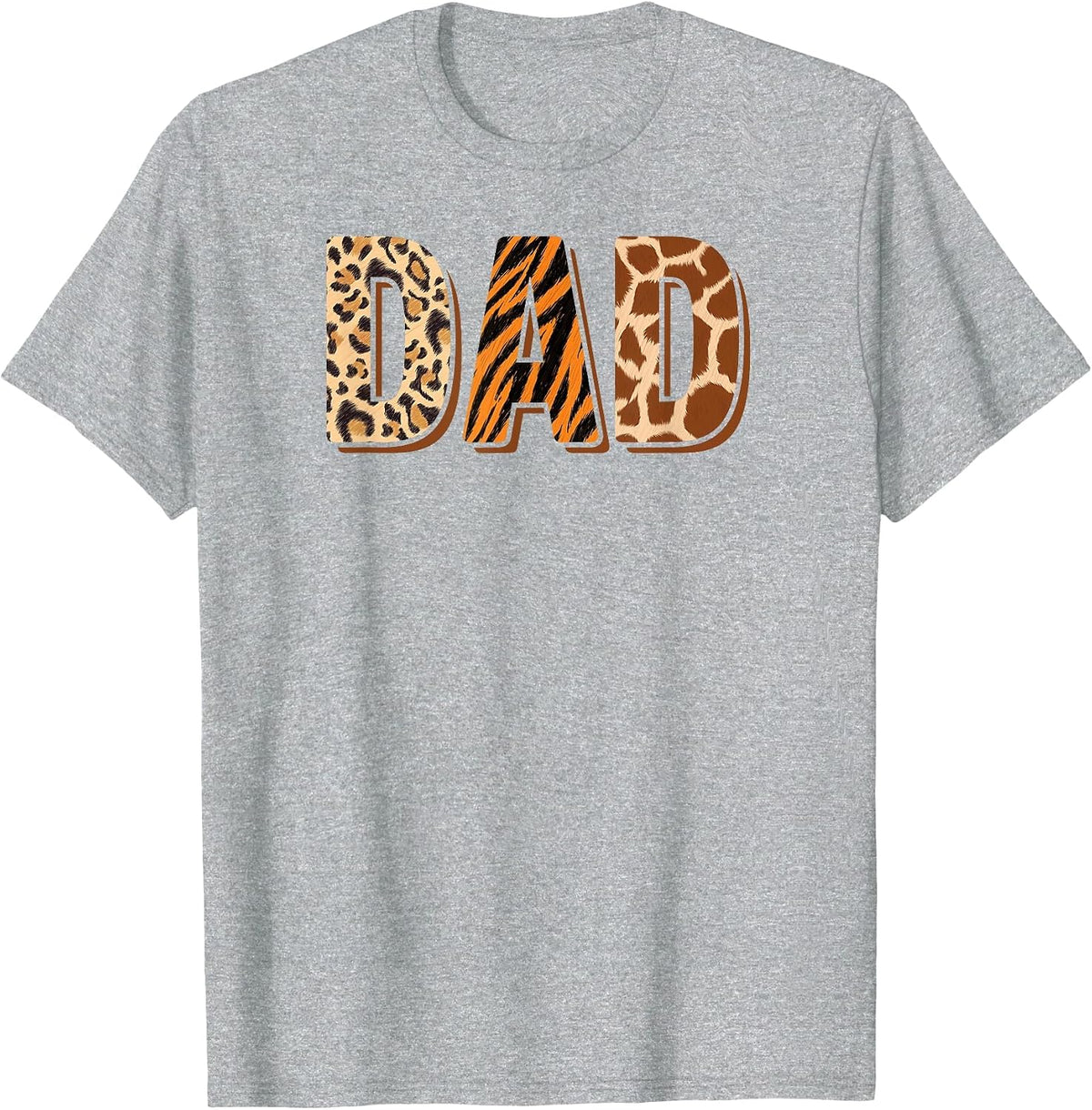 Wild Dad Birthday Zoo Safari Jungle Animal Pattern T-Shirt - Heather Grey