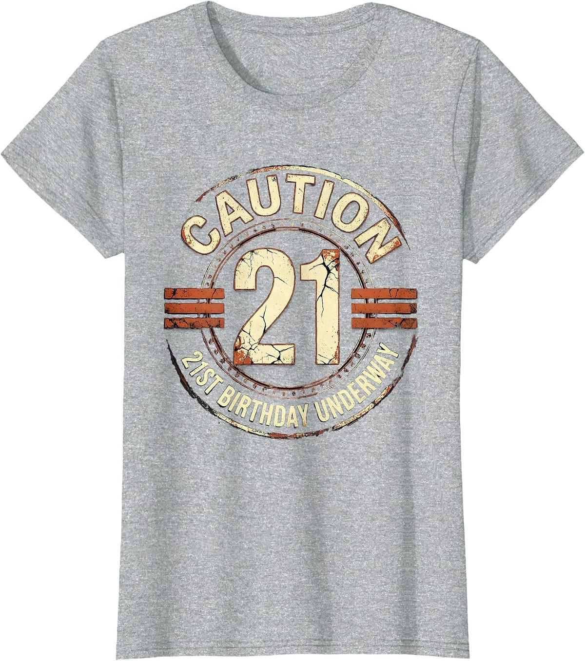 Women's Caution: 21st Birthday Underway Funny Milestone Age Humor T-Shirt - Heather Grey