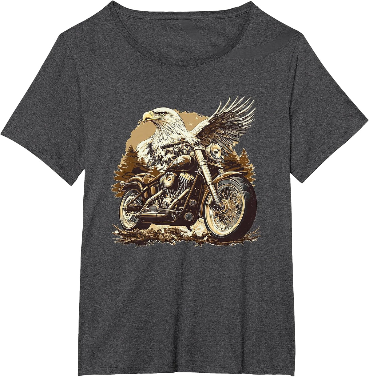 Nice Eagle Biker Costume for Motorcycle Lovers T-Shirt - Dark Heather Grey