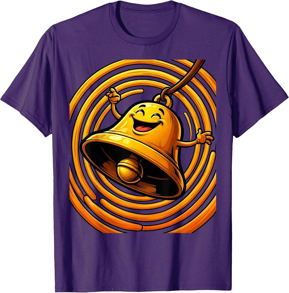 Men's Ringing Bell Sound Wave Burst Cheer Graphic T-Shirt - Purple