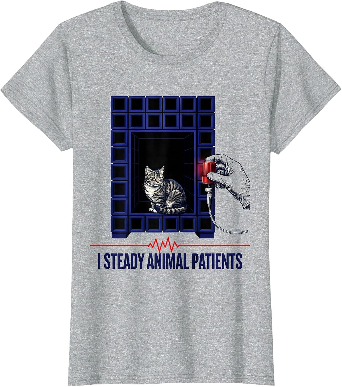 I Steady Animal Patients Geometric Vet Tech Veterinary Humor T-Shirt - Heather Grey