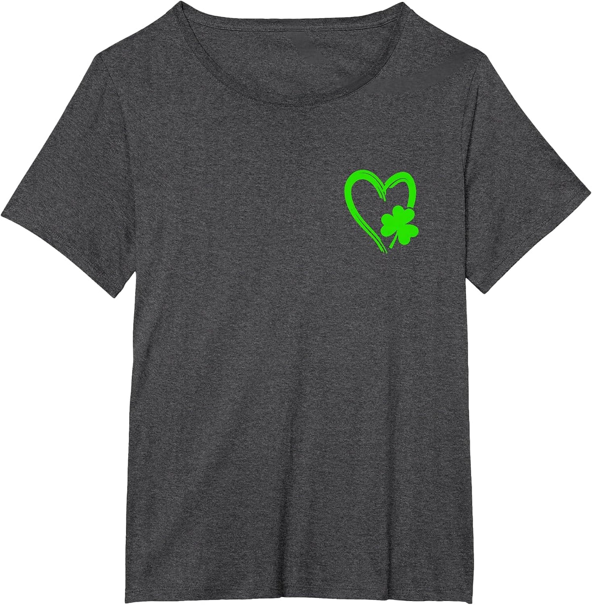 Heart Clover St Patricks Day Men Women St. Patrick Shamrock T-Shirt - Dark Heather Grey