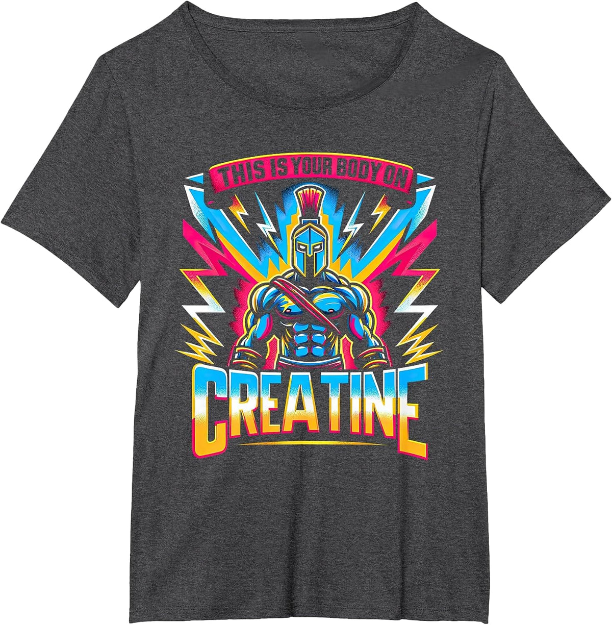 This is Your Body On Creatine Workout Gym T-Shirt - Dark Heather Grey