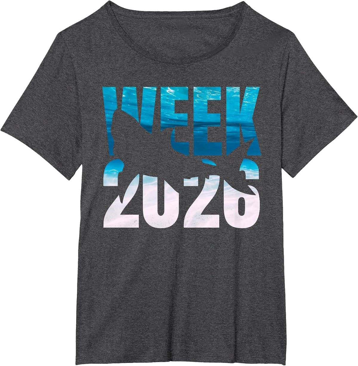 2026 Week Animal Sea Shark Lover Ocean Matching Squad Beach T-Shirt - Dark Heather Grey
