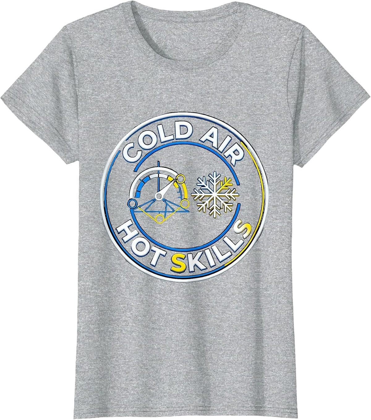 Cold Air. Hot Skills. HVAC Tech Design T-Shirt - Heather Grey