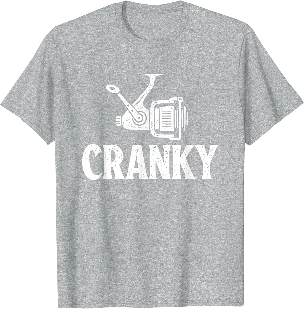 Cranky - Fishing Lover Fisherman Angler Angling T-Shirt - Heather Grey