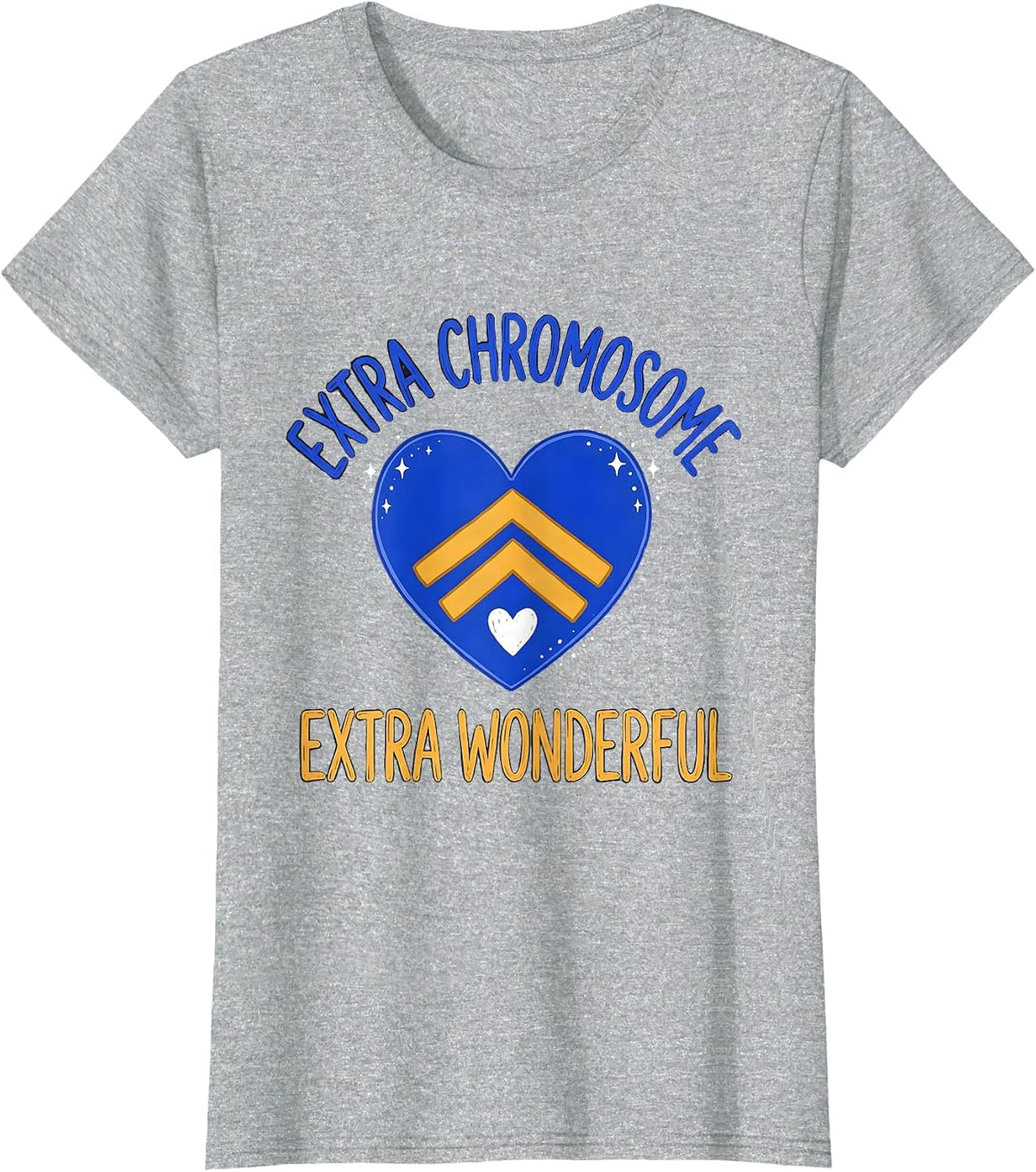 Extra Chromosome Extra Wonderful Down Syndrome Awareness T-Shirt - Heather Grey
