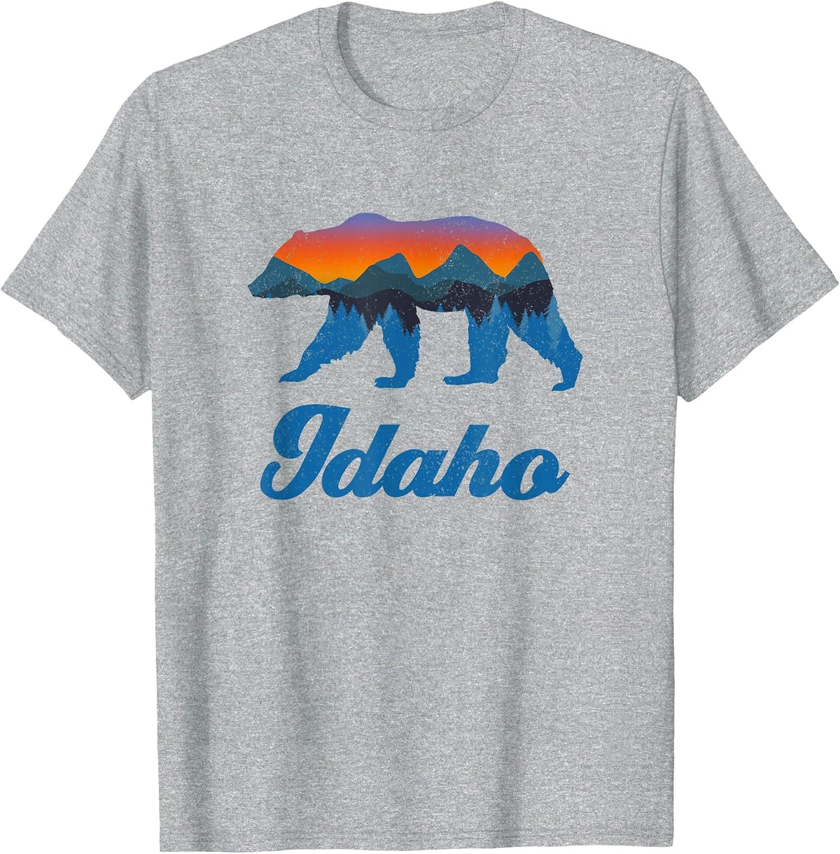 Vintage Idaho Power Bear Forest Grizzly Proud Outdoor Scenic T-Shirt - Heather Grey